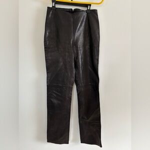 Bebe Black Leather Pants, Size 4